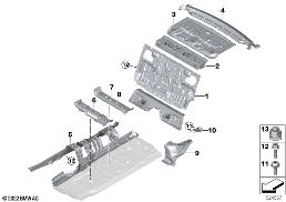 Ścianka działowa bagażnika/elem. podł. diagram for BMW 7 Series G70 750eX