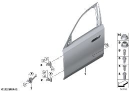 Drzwi przednie, zawias/hamulec diagram for BMW 7 Series G70 740dX
