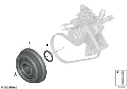 Transmissão p.correia/amortecedor vibra. diagram for BMW 3 Series G20 Berlina LCI M340i