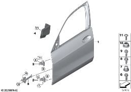 FRONT DOOR-HINGE/DOOR BRAKE diagram for BMW X7 G07 LCI 40iX