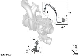 Aliment.óleo turbocompressor gases esc. diagram for BMW 3 Series G20 Berlina LCI M340i