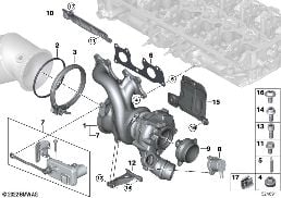 Turbocompressor diagram for BMW 3 Series G20 Berlina LCI M340i