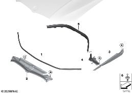 Motorkap afdichtingen diagram for BMW 3 Series G28 Sedan LCI 325LiX