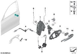 LOCKING SYSTEM, DOOR, FRONT diagram for BMW 3 Series G28 Sedan LCI 325LiX