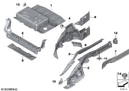 Podběh kola zadní/díly podlahy diagram for BMW X1 U11 25eX