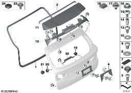 後行李箱蓋 安裝件 diagram for BMW X3 G01 LCI 30i