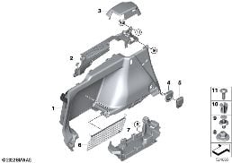 LUGGAGE COMPARTMENT TRIM PANEL PHEV LEFT diagram for BMW 3 Series G21 Touring LCI 330eX