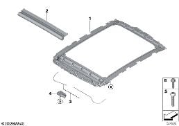Roleta dachu panoramicznego diagram for BMW 7 Series G70 740iX
