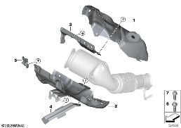 EXHAUST TURBOCHARGER HEAT SHIELD diagram for BMW 1 Series F70 120