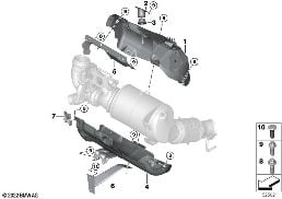 Turbocompressore isolamento termico diagram for BMW X1L U12 X1 20Li