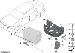 Elem.mont.oryg.akumulatora BMW diagram for BMW 7 Series G70 740iX