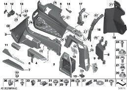 Verkleidung Gepäckraum rechts diagram for BMW X7 G07 LCI 40iX