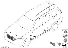 Äussere Blenden / Ziergitter diagram for BMW X7 G07 LCI 40iX