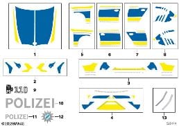 STICKER POLICE BAVARIA BLUE diagram for BMW 3 Series G21 Touring LCI 320d