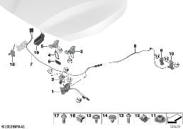 HOOD LOCKING SYSTEM diagram for BMW 2 Series F45 Active Tourer LCI 225i