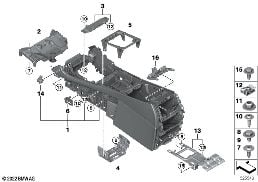 CENTER CONSOLE diagram for BMW X6 M F96 X6 M