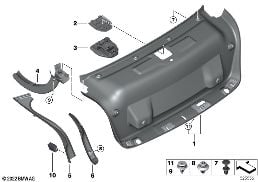 TRUNK LID TRIM PANEL diagram for BMW 3 Series G20 Sedan 330d
