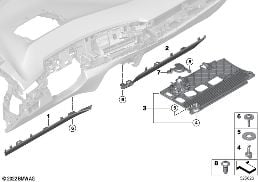 Aanbouwdelen dashboard onder diagram for BMW X1 U11 20i