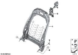 SEAT, FRONT, BACKREST FRAME diagram for BMW X3 G01 LCI M40iX