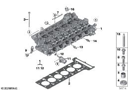 Culassa/peças de montagem diagram for BMW 3 Series G20 Berlina LCI M340i