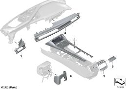 Drewno indyw.jesion Flowing szary diagram for BMW 7 Series G70 740iX
