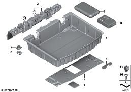 Opbergvak bagageruimtevloer diagram for BMW X1 U11 20i