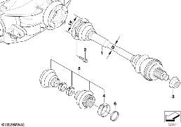 OUTPUT SHAFT WITH BEARING BALL CAGE diagram for BMW 3 Series E46 330i