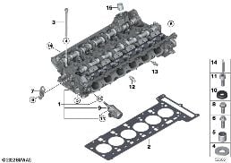 Głowica cylindrów/elementy dod. diagram for BMW 7 Series G70 750eX