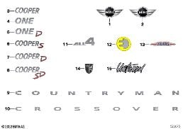 แผ่นป้าย / ตัวอักษร diagram for BMW MINI Countryman F60 One