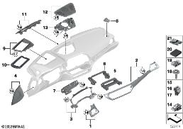 MOUNTING PARTS, I-PANEL, TOP diagram for BMW 3 Series G20 Sedan 330d