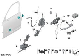 Sluitsysteem portier voor diagram for BMW Rolls-Royce Cullinan RR31 Cullinan