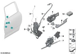 Sluitsysteem portier achter diagram for BMW Rolls-Royce Cullinan RR31 Cullinan