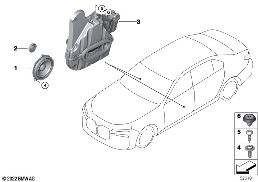 Elem. poj. głośnika drzwi przednie diagram for BMW 7 Series G70 740iX