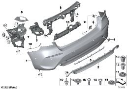 TRIM COVER, REAR diagram for BMW 1 Series F40 120d