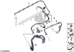 FUEL PIPES / MOUNTING PARTS diagram for BMW 8 Series G14 Convertible 840dX