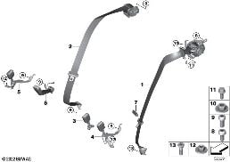 Pas bezpieczeństwa tylny diagram for BMW 7 Series G70 M760eX