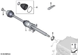 OUTPUT SHAFT FRONT RIGHT / ALL-WHEEL diagram for BMW X1 U11 iX1 xDrive30
