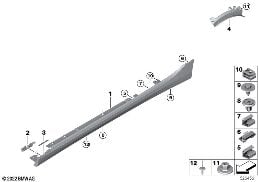COVER DOOR SILL / WHEEL ARCH diagram for BMW 1 Series F40 120d