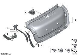 TRUNK LID TRIM PANEL diagram for BMW 7 Series G70 i7 xDrive60