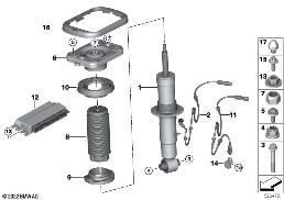 減震支柱 後部 / VDC / 控制單元 diagram for BMW X5 G05 25dX