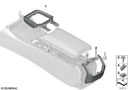 MOUNTING PARTS, CENTER CONSOLE diagram for BMW 7 Series G70 i7 xDrive60