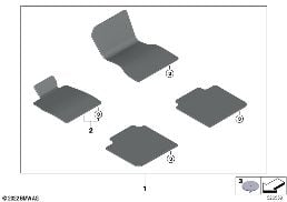 FLOOR MATS diagram for BMW 7 Series G70 i7 xDrive60