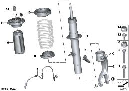 SPRING STRUT FRONT VDM/MOUNTED PARTS AWD