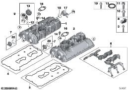 Külbütör kapağı diagram for BMW 5 Series F90 M5 LCI M5 CS