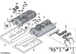 Zylinderkopfhaube diagram for BMW 5 Series G30 M550iX