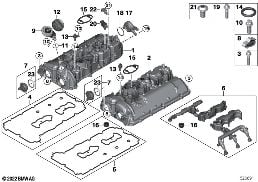 Tampa das válvulas diagram for BMW X7 G07 M50iX