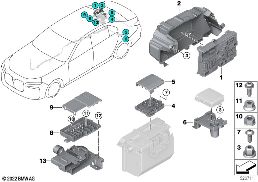 Rozdzielacz prądu/rozdzielacz B+ tył diagram for BMW 7 Series G70 740iX