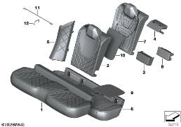 SEAT, REAR, UPHOLSTERY AND COVER