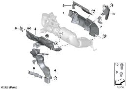 EXHAUST TURBOCHARGER HEAT SHIELD diagram for BMW 2 Series F46 Gran Tourer 218i