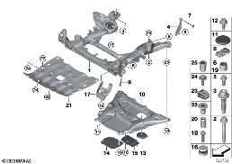Nosník přední nápravy diagram for BMW X5 G05 LCI 30dX